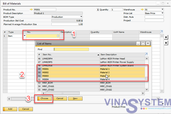 Sử Dụng Bill Of Materials Trong SAP B1 - Product Module In SAP B1