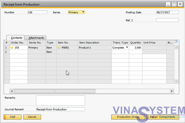 Sử dụng Bill of Materials trong SAP B1