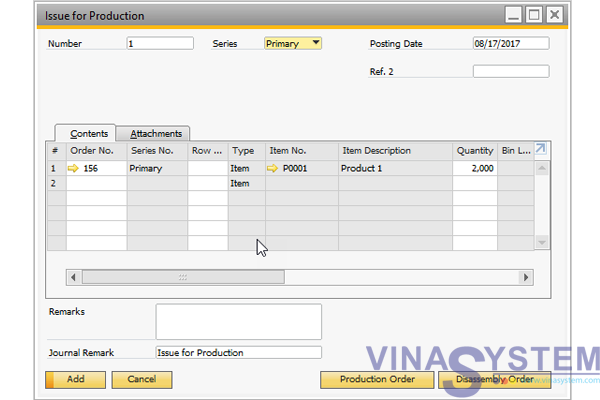 Sử dụng Bill of Materials trong SAP B1