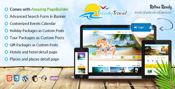 Mẫu thiết kế website du lịch đẹp Trendy Travel- Multipurpose Tour Package WP Theme