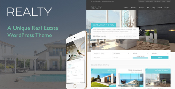 Realty - WordPress theme bất động sản thiết kế độc đáo