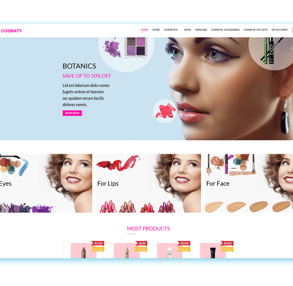 WS Cosmaty - Theme WordPress bán mỹ phẩm miễn phí