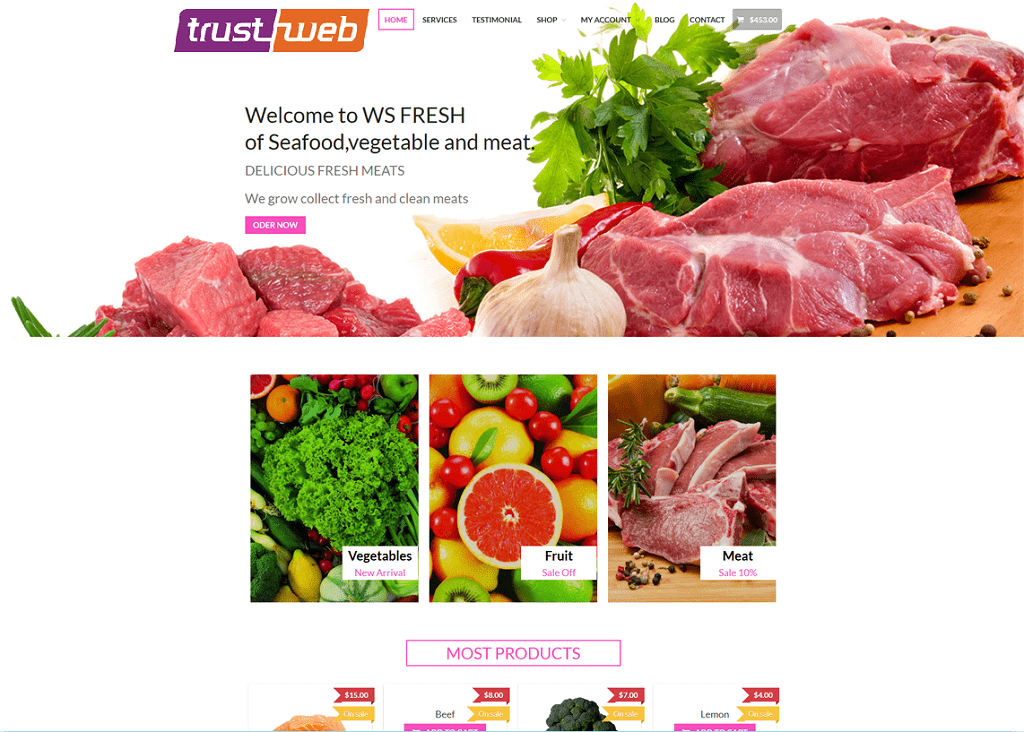 WS Fresh - Theme WordPress bán thực phẩm tươi sống