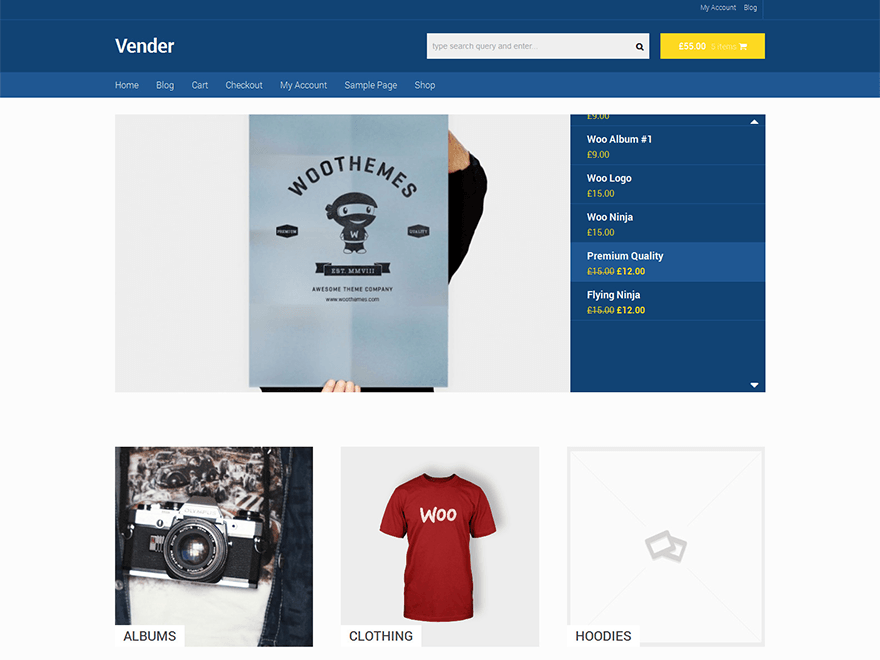 Vender - Theme WordPress bán hàng đơn giản miễn phí