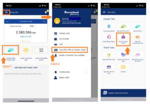 Nộp tiền vào tài khoản VNDIRECT từ ngân hàng Sacombank